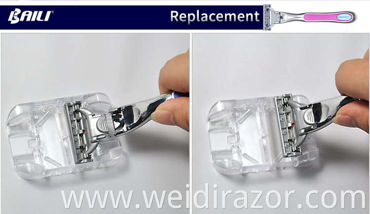 No Disposable Triple Blade Super Stainless Steel System Razor Head Replacement Cartridge